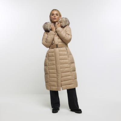 River island longline hot sale teddy coat