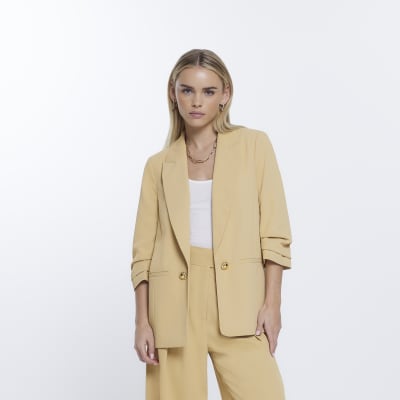 Beige blazer river island sale