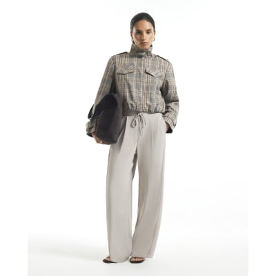 Petite Beige Smart Slim Twill Joggers