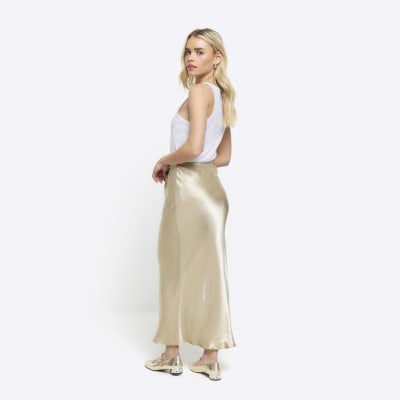 Petite beige hotsell midi skirt