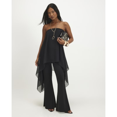 Petite Black Bandeau Jumpsuit