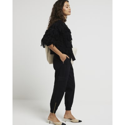 Next petite outlet trousers black