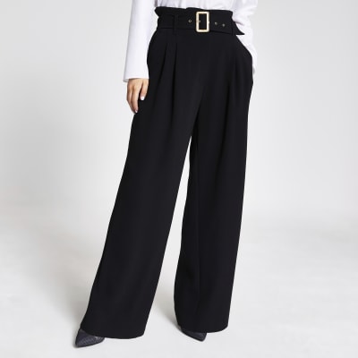 petite belted trousers