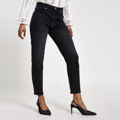 black high waisted jeans river island