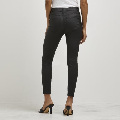 Black Molly coated super skinny jeans