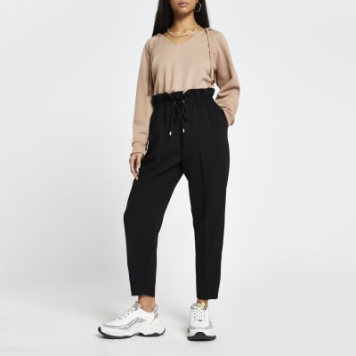 petite black joggers womens
