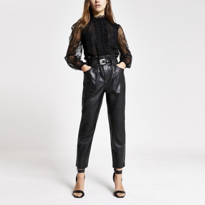 belted leather trousers