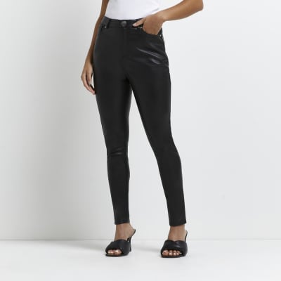 River island leather look on sale trousers