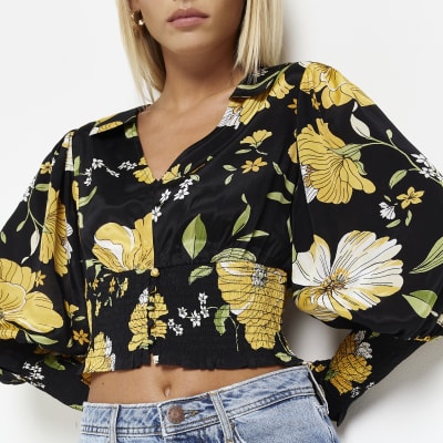Women's Black Crop Tops & Bralets River Island
