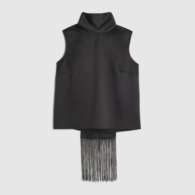 Petite Fringe Scarf Tank Top