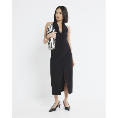 endless rose asymmetrical satin halter dress Halter Neck Asymmetric Satin Dress – Endless Rose main image 1