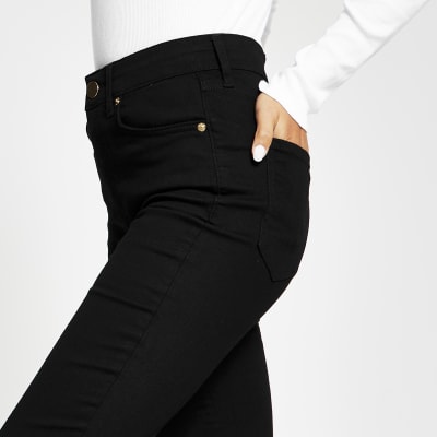Petite Black high rise bootcut jeans