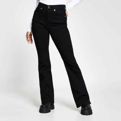 black bootcut jeans high waisted