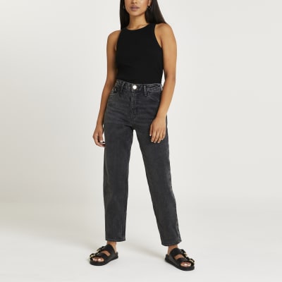 high waisted mom black jeans