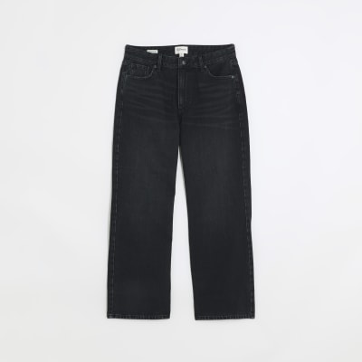 Petite black outlet straight leg jeans