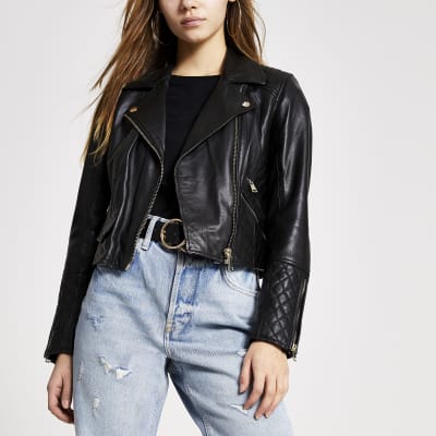 ladies petite leather biker jacket