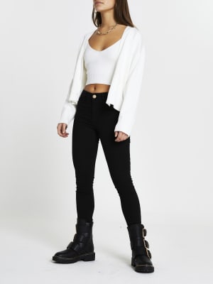 Petite black Molly mid rise jeggings