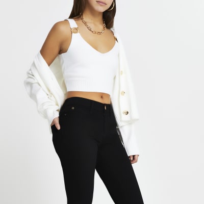 Petite black Molly mid rise jeggings