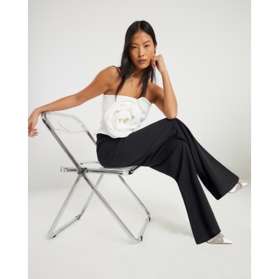 Petite Black Monochrome Bandeau Jumpsuit