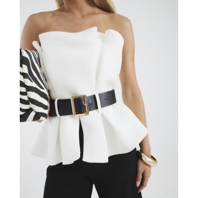 River Island - Robe longue en maille torsadée - Crème | ASOS
