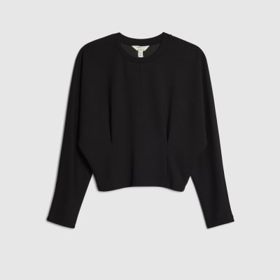 Petite Black Premium Batwing Sweatshirt