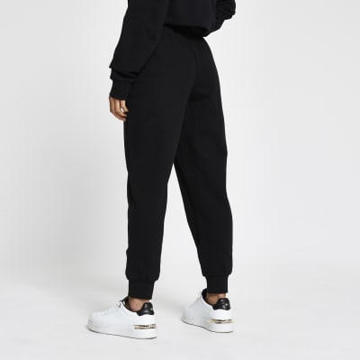 Petite black seam detail joggers