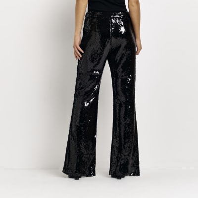 Petite Sequin Trousers
 Petite black sequin flared trousers