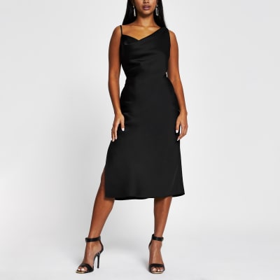 petite black slip dress