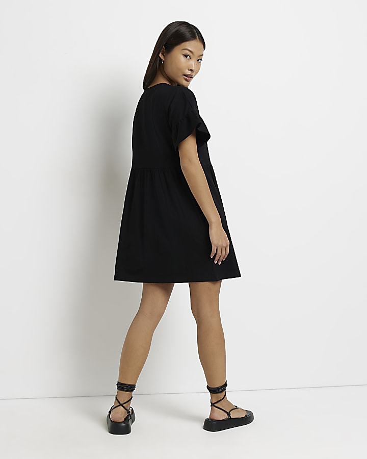 Petite black t-shirt mini dress