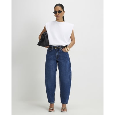 Petite Barrel Leg Jeans