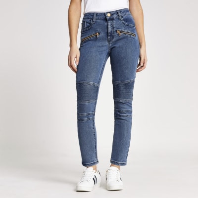 petite biker jeans