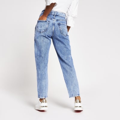 Petite blue Carrie high rise Mom jeans