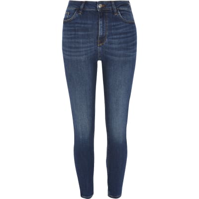 petite blue skinny jeans