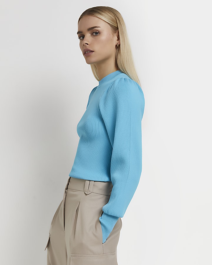 Petite blue knitted jumper