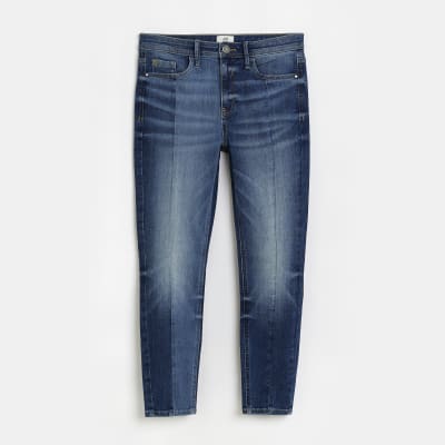 Petite blue Molly mid rise skinny jeans