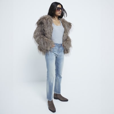 Petite Blue Slim Fit High Waisted Jeans