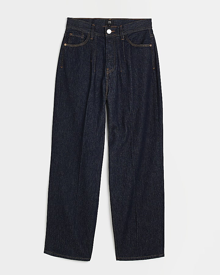 Petite blue tapered jeans