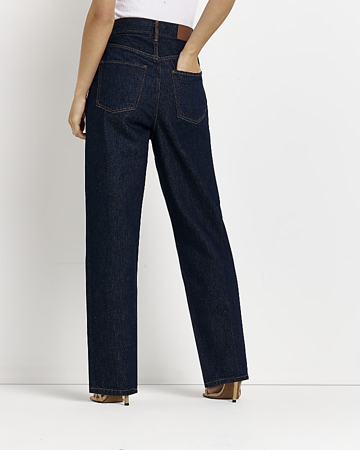 Petite blue tapered jeans