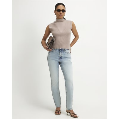Petite Washed Cigarette Jeans
