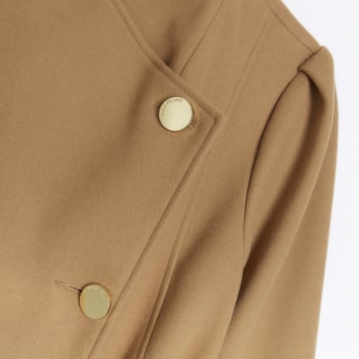 River island petite store camel coat