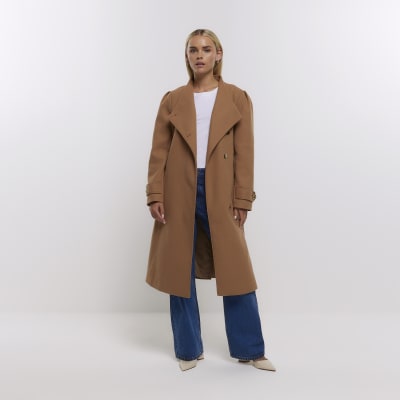 River island sales collarless coat