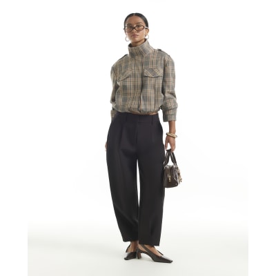 Petite Pleated Barrel Leg Trousers