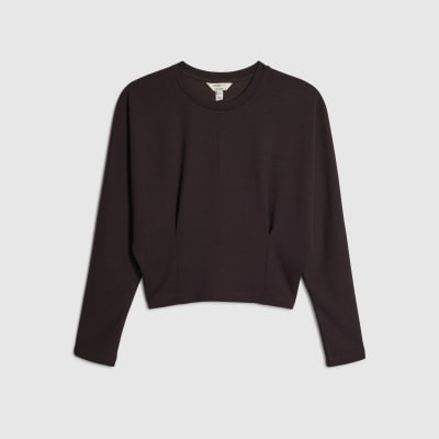 Petite Brown Premium Batwing Sweatshirt
