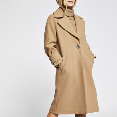 ladies petite camel coat