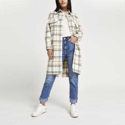 Petite cream batwing Long sleeve overshirt