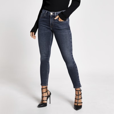 petite dark blue jeans