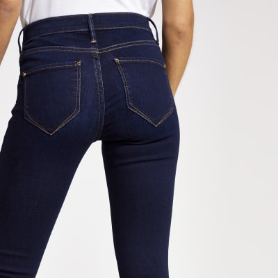 Petite dark blue Molly mid rise jeggings