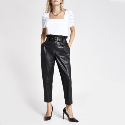 petite leather trousers