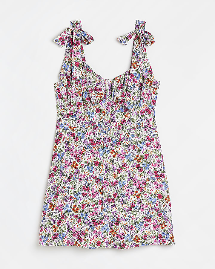 Petite floral mini dress | River Island