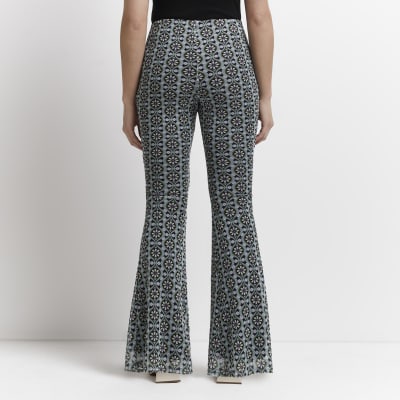 floral flared trousers
